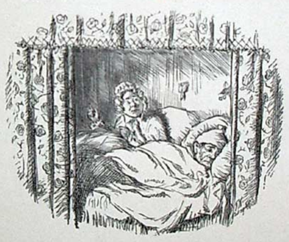 Illustration of Mrs Caudle giving a lecture